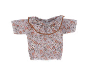 Camicia Bambole Cutie Volante Fiori Tortora